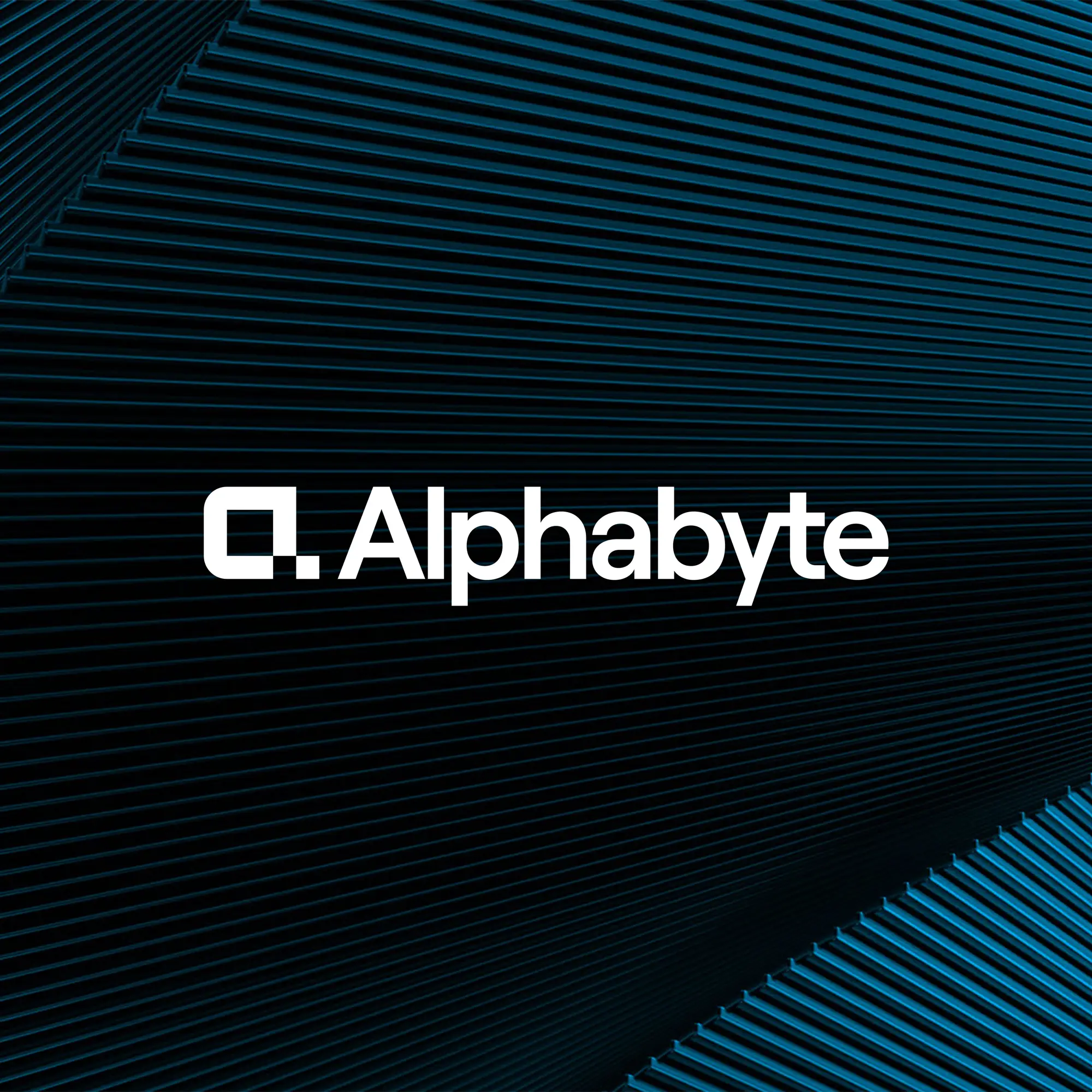  alphabyte logo overlayed on blue textural photo of line 