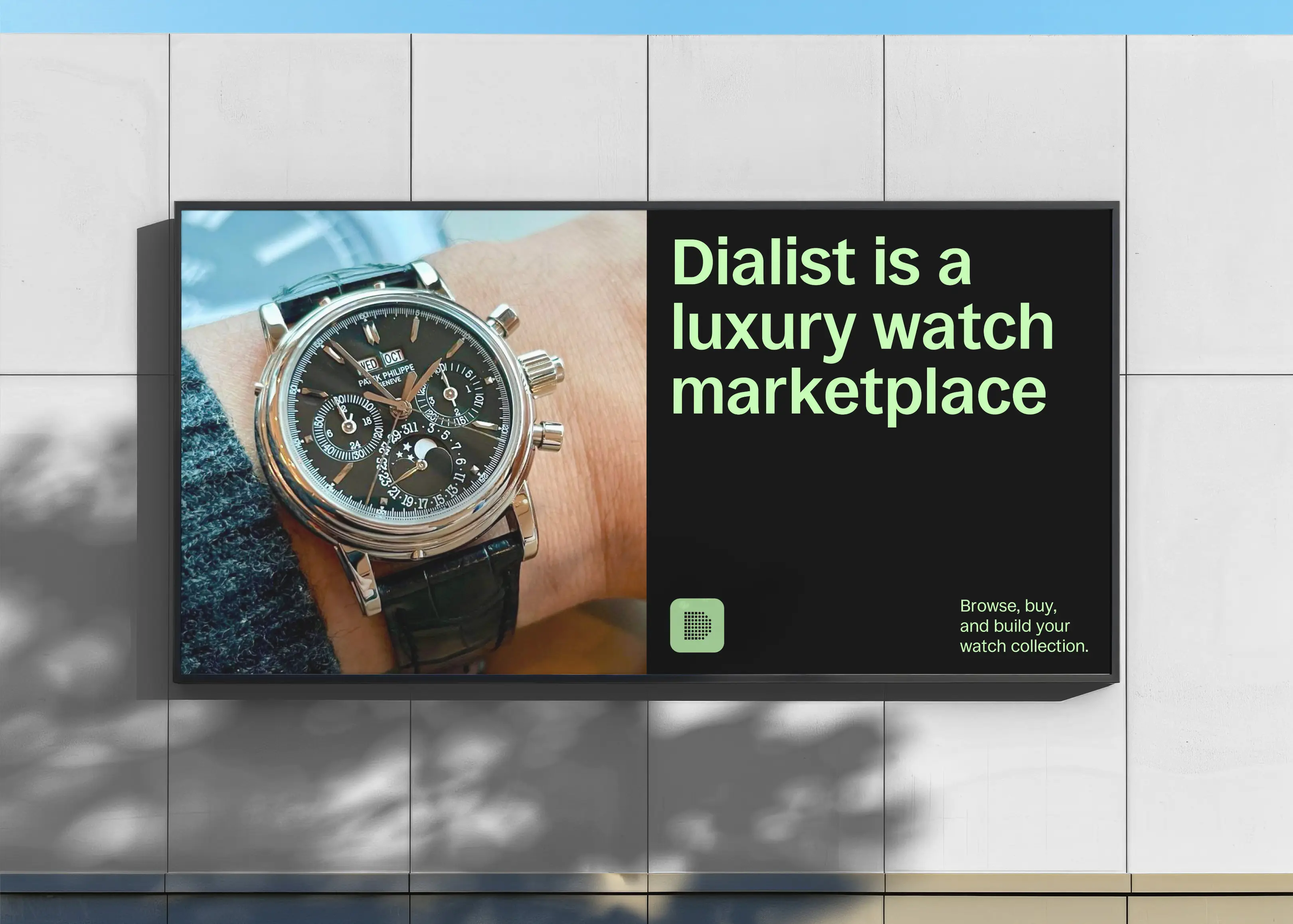 dialist billboard, on the side of a building