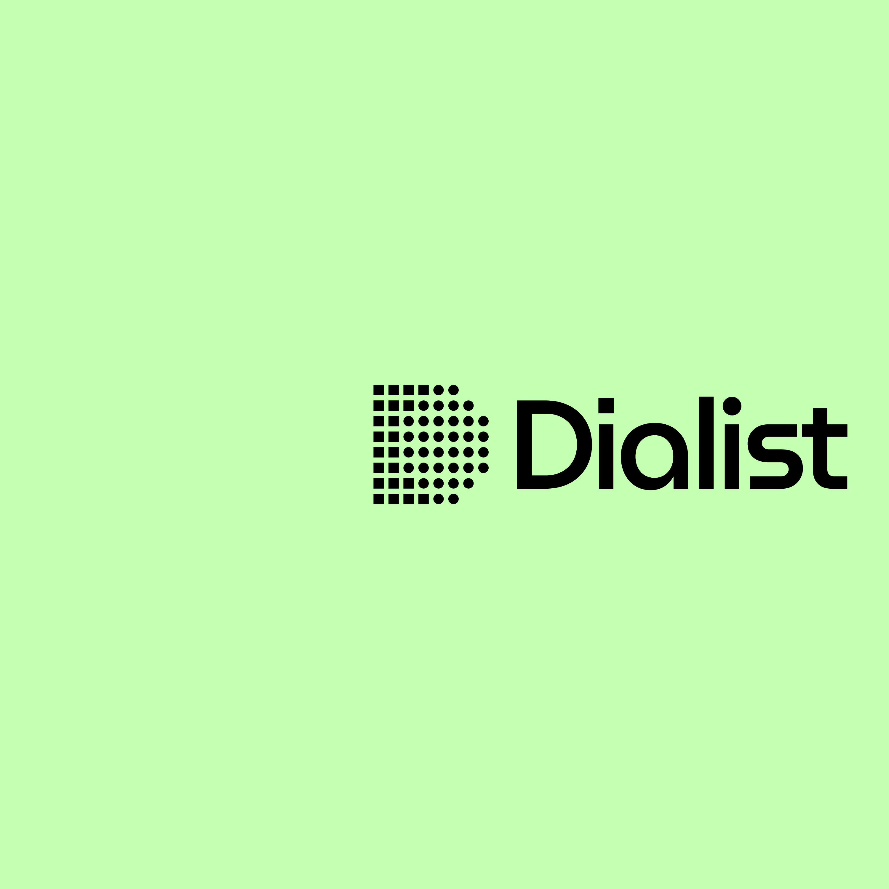  dialist logo on lue green backgrund. 