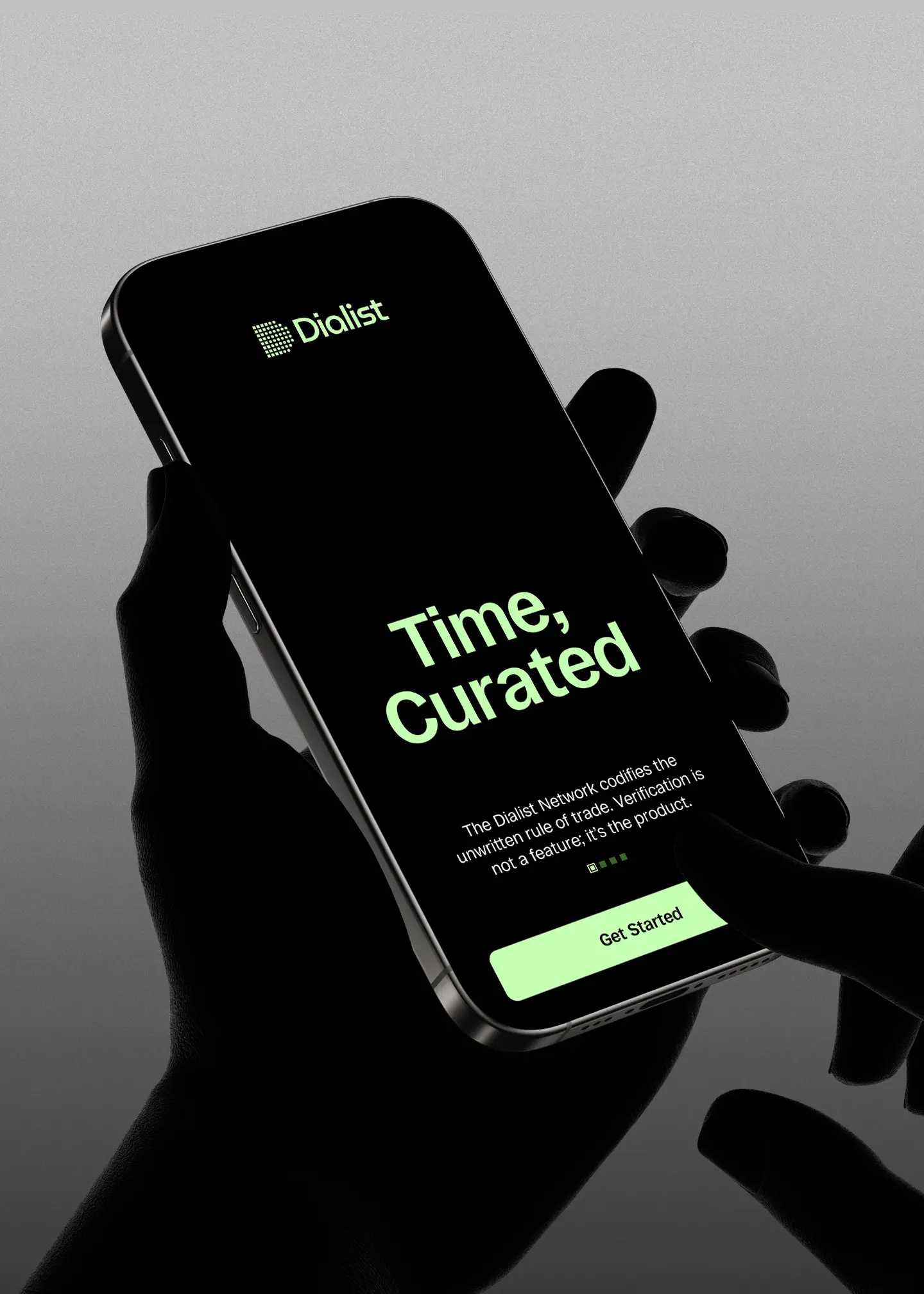 time curated app intro screen