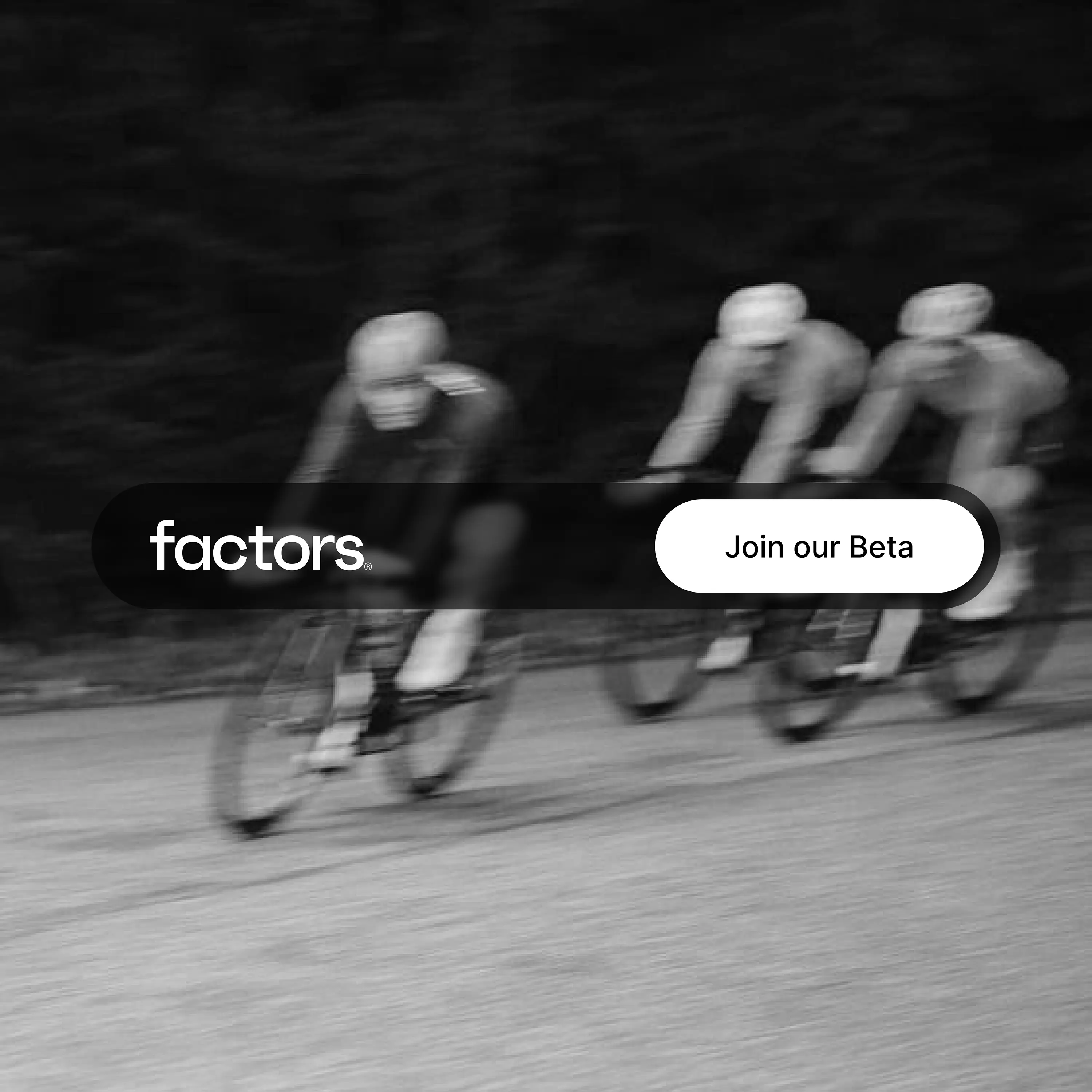  black and white of cyclists with website navigation overlayed on top 