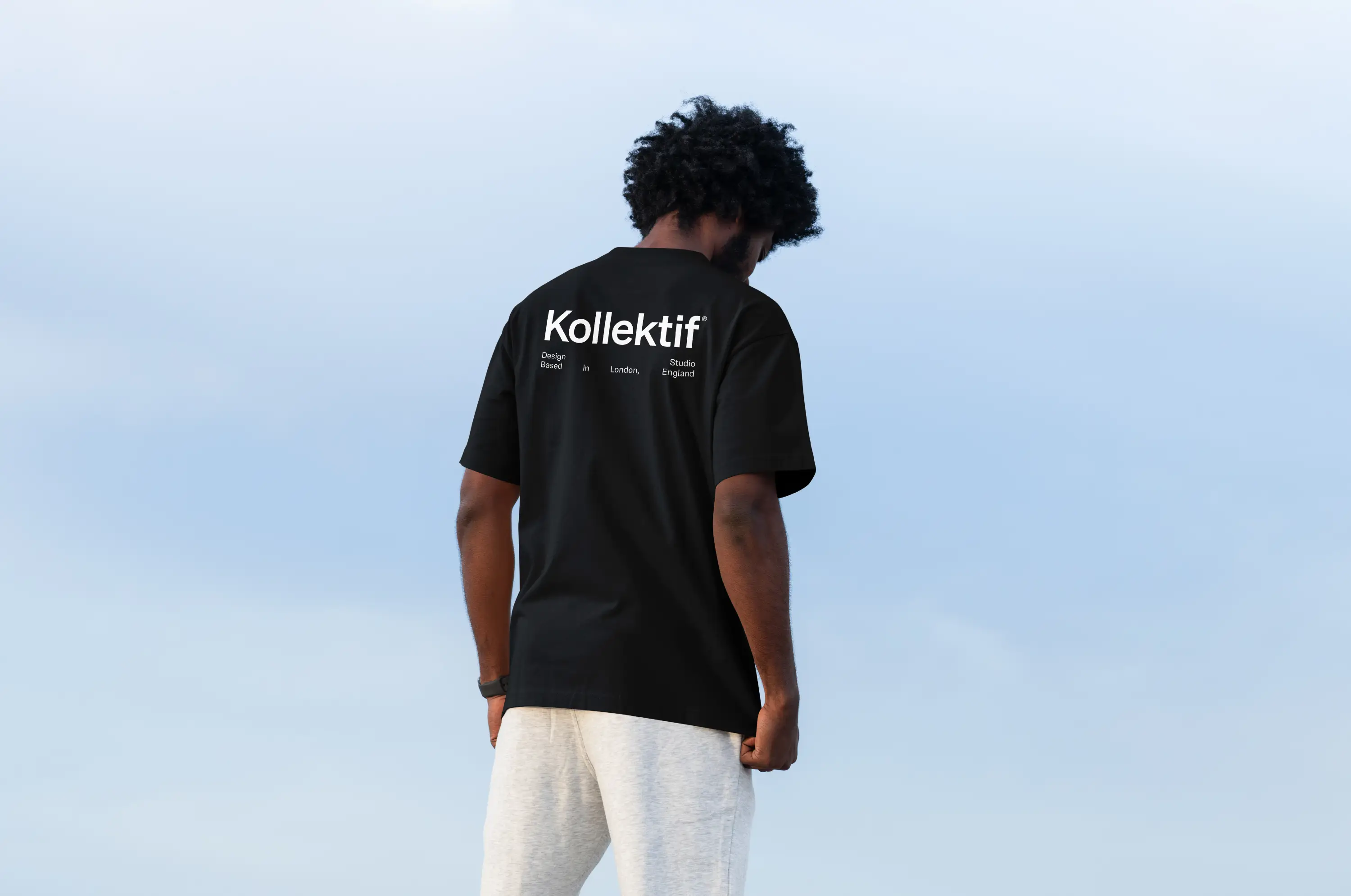 three poster outdoors, showcasing kollektif brand and photogtaphy