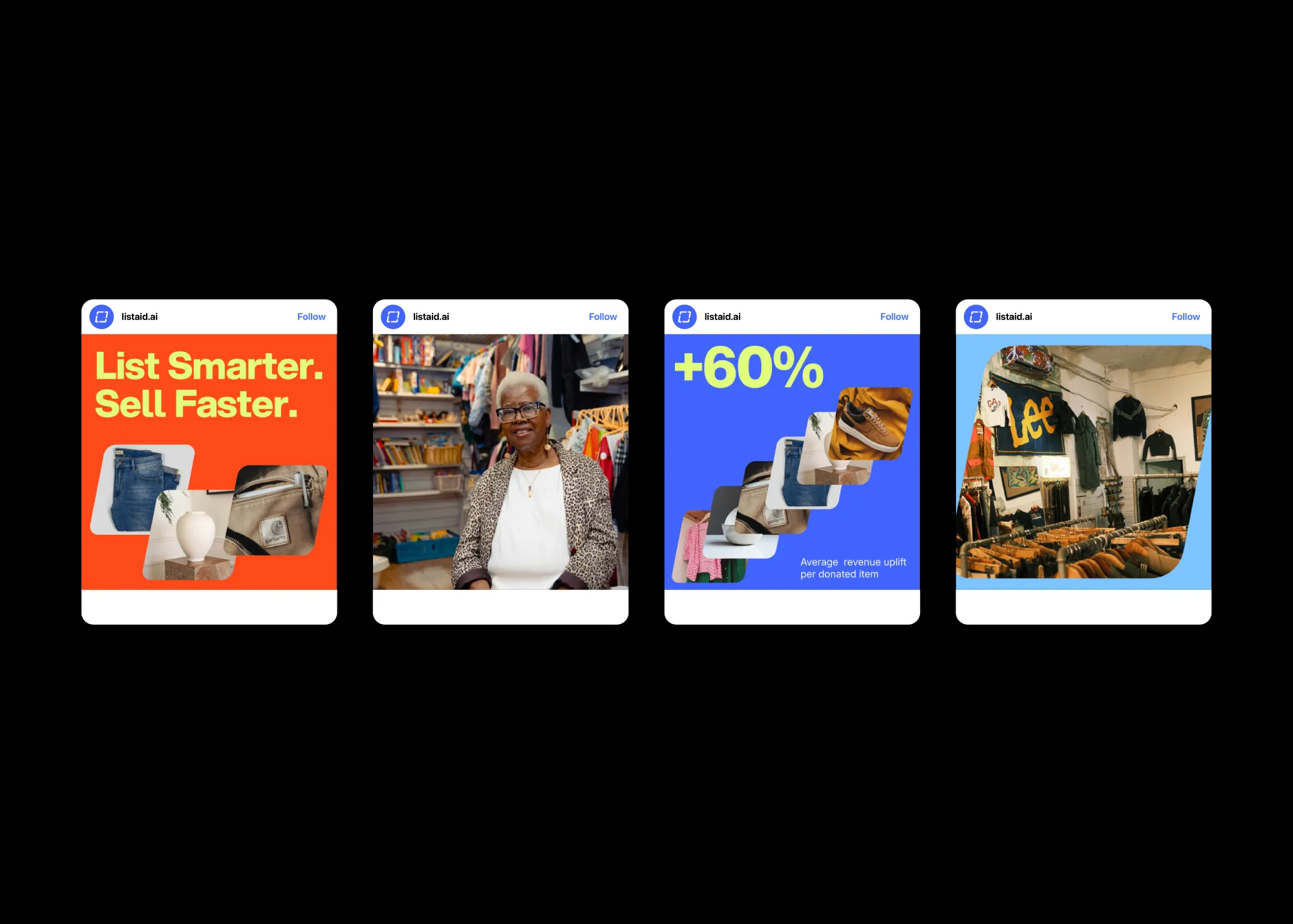 four listaid social post examples