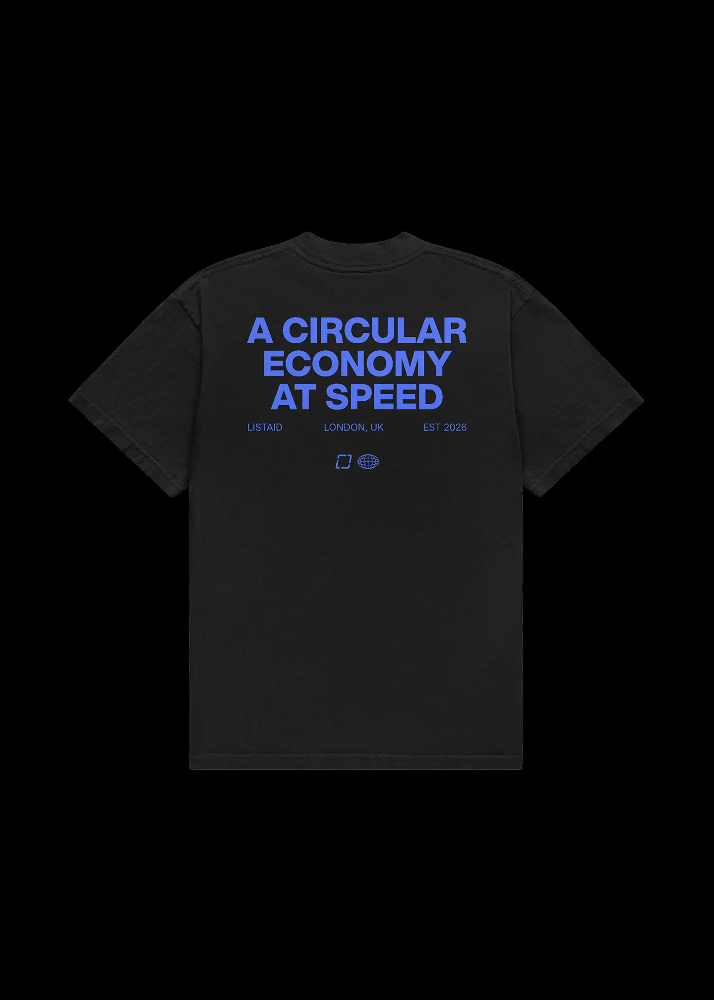back of listaid promotional t-shirt