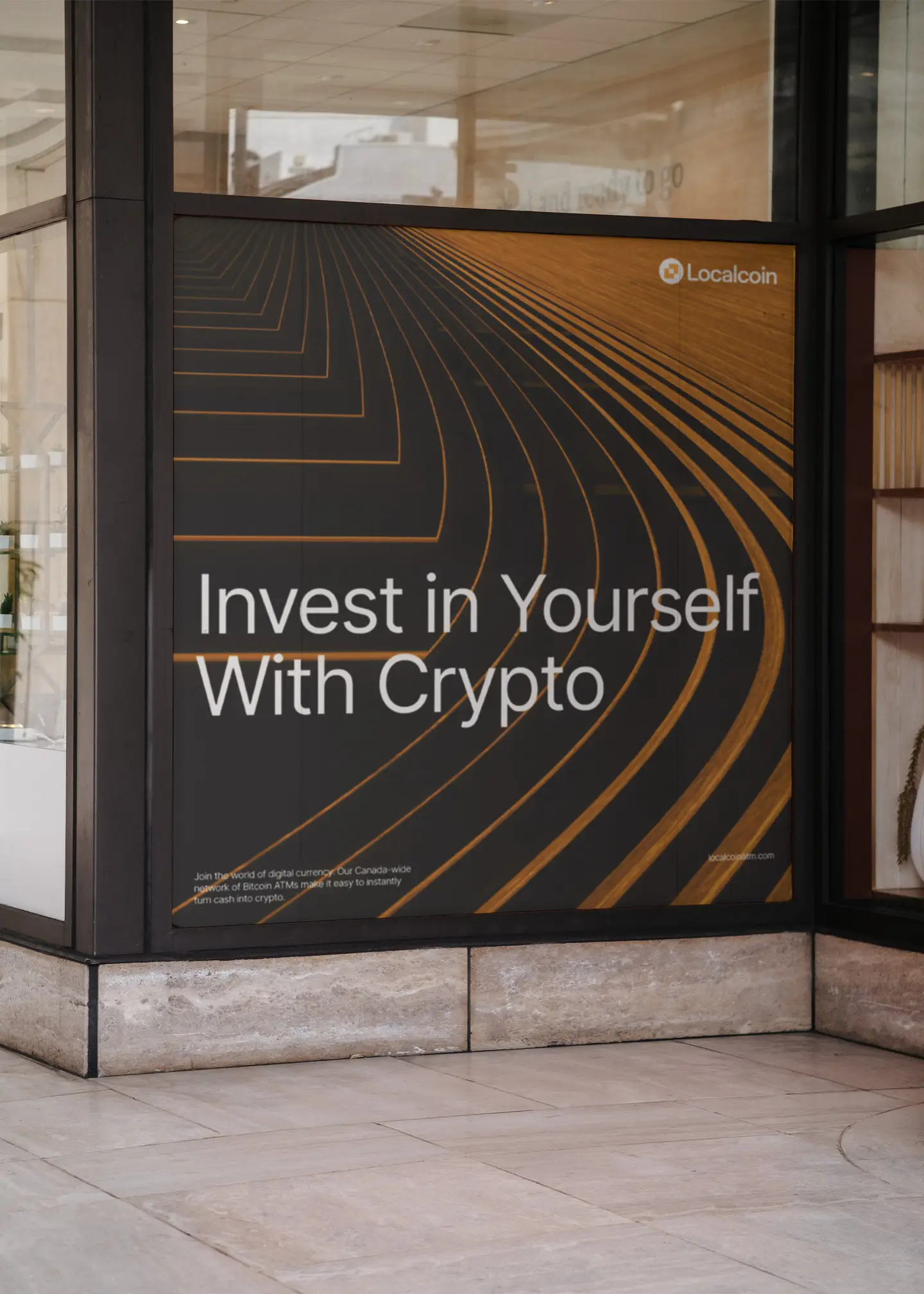 outdoor window ad for localcoin