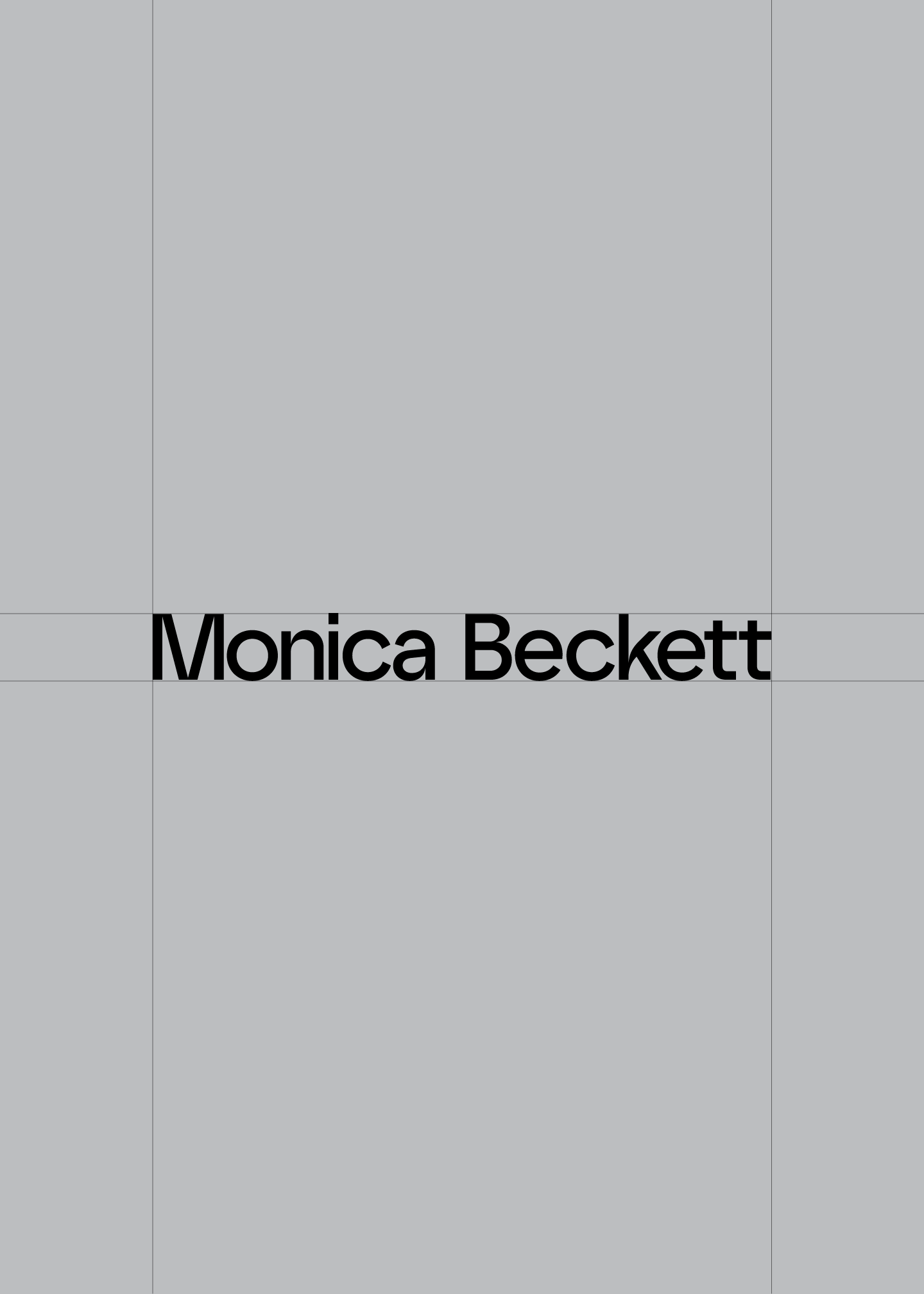 Monica Beckett wordmark on grey background