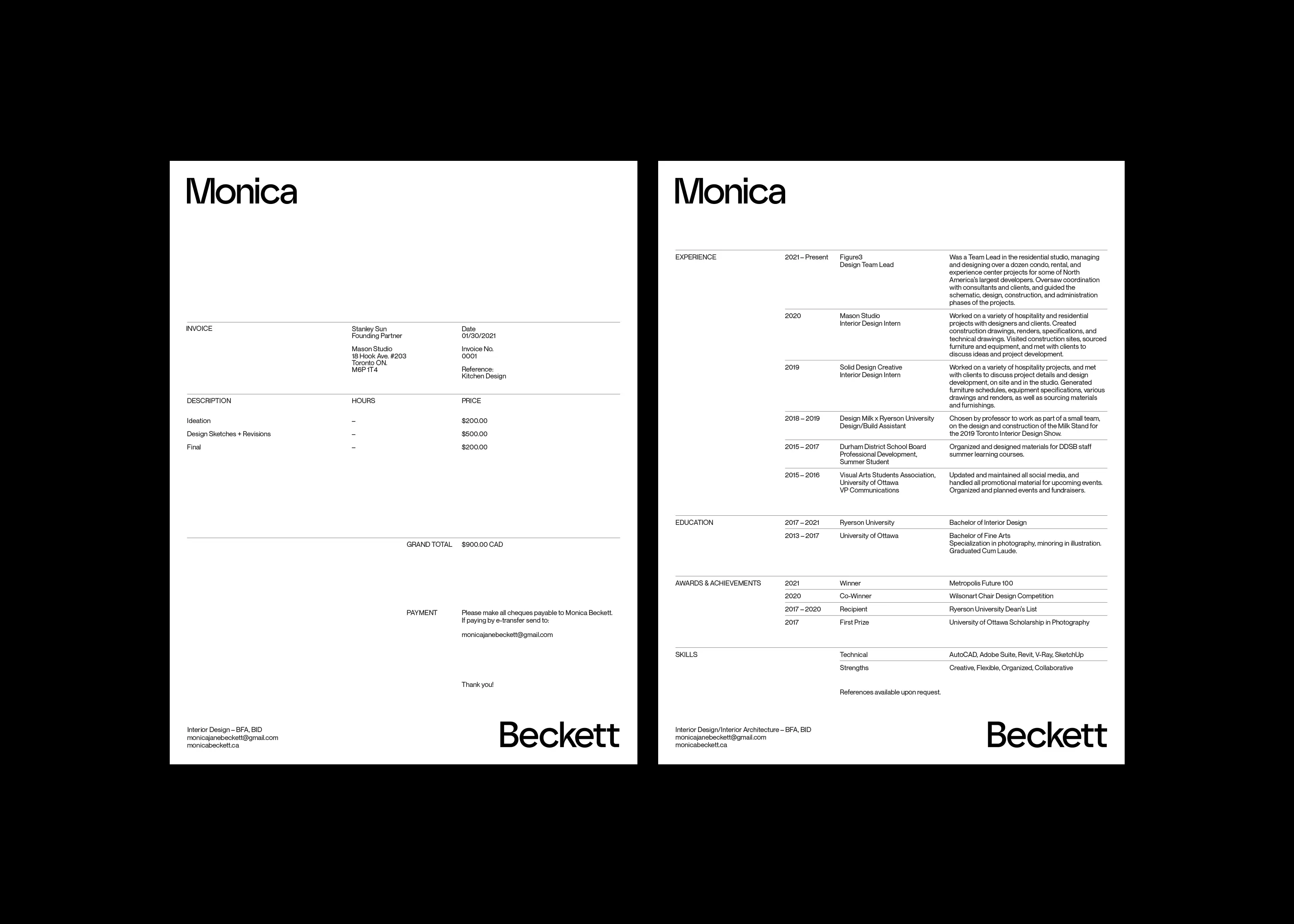 invoice and resume templates